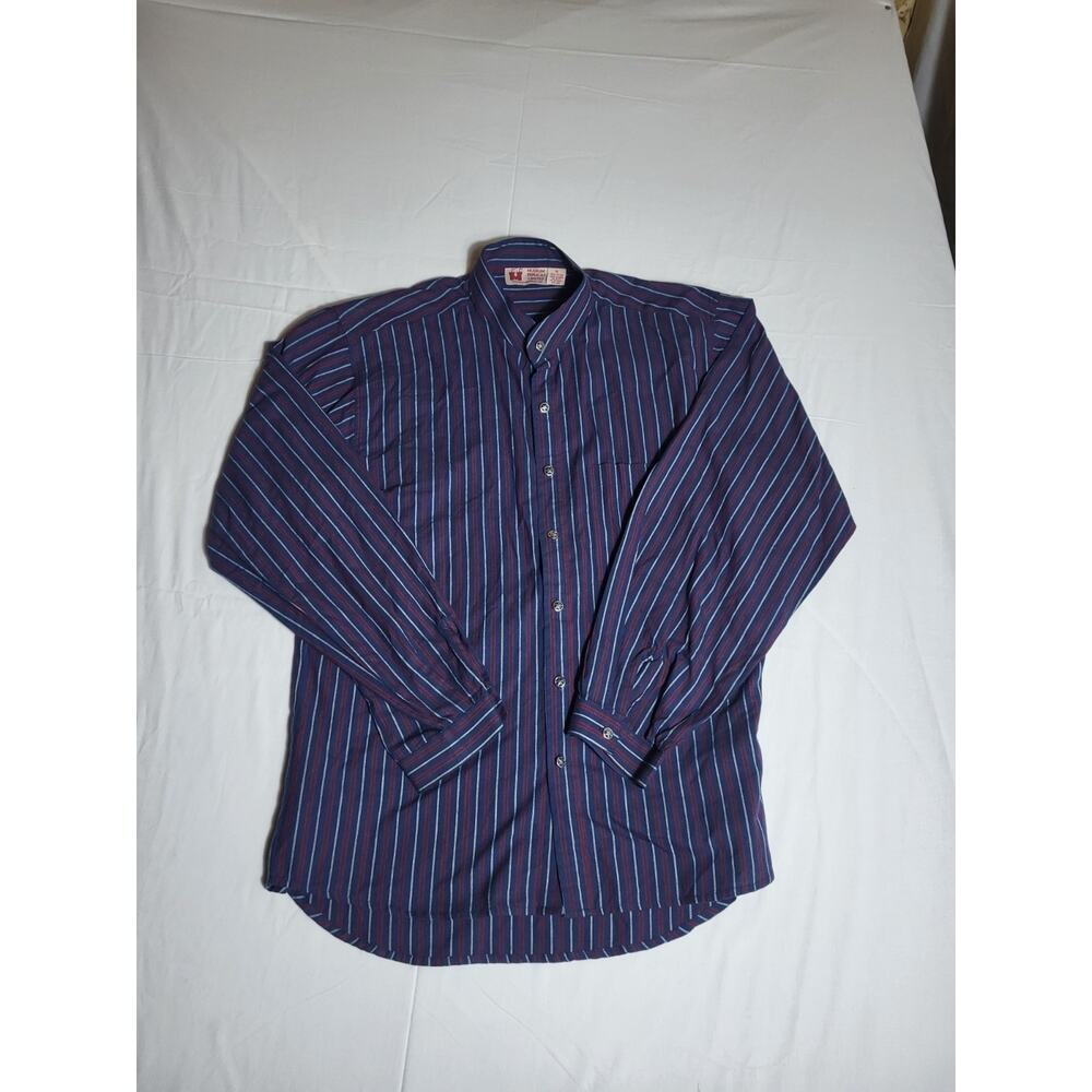 Museum Replicas Limited Mens XL Button Up Shirt Blue Red Stripe Cotton